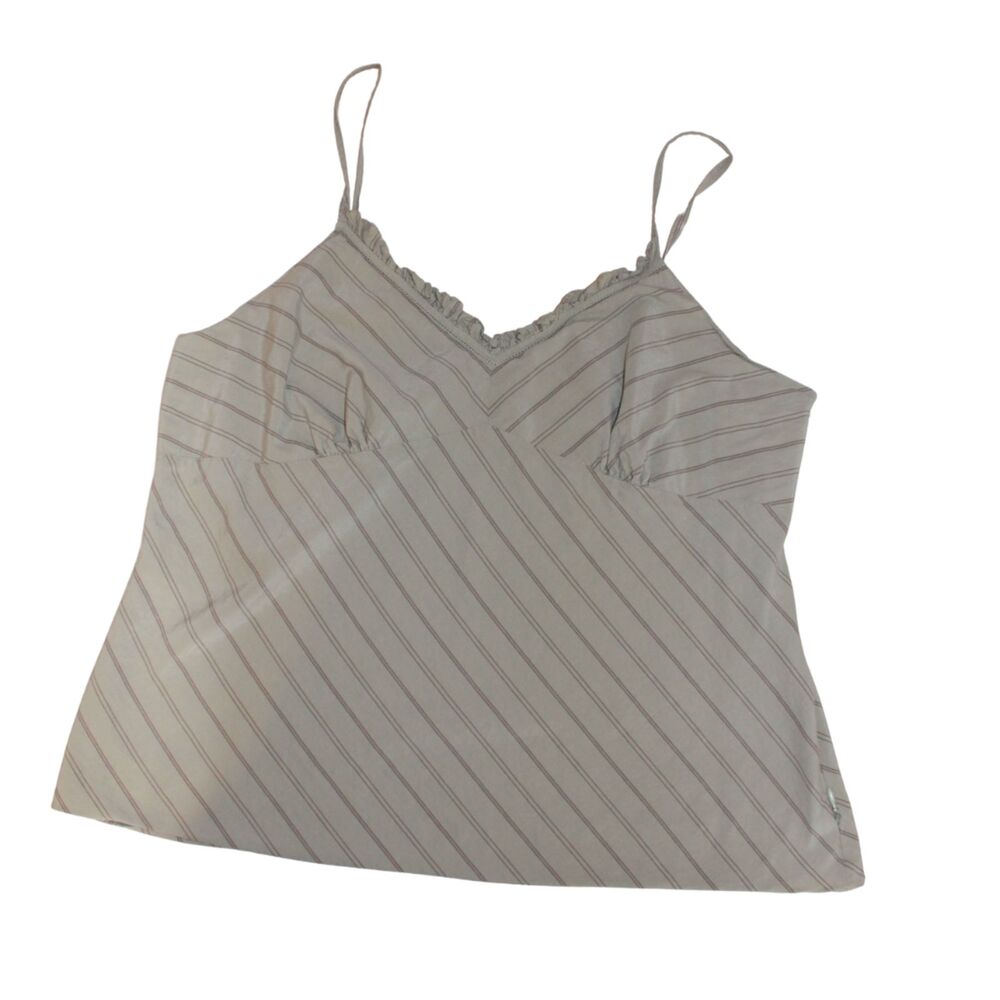 Silk Cotton Ruffle Cami Tank Top M